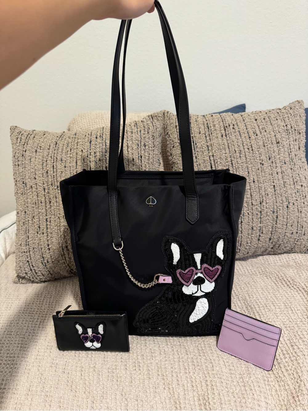RARE Kate Spade Kitt Francois Large North South Tote — Black Multi 🖤🐾